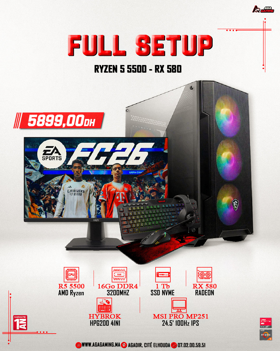 Full Setup Ryzen 5 5500 - RX580 Full Setup Ryzen 5 5500 - RX580